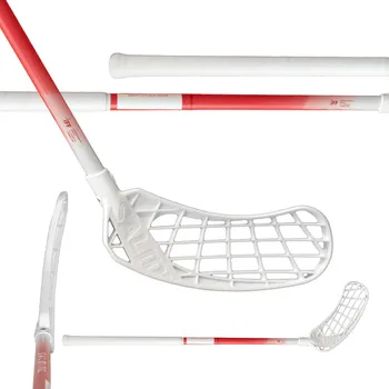 Florbalová hůl Salming Q2 Midlite F35 Coral/White Florbalová hůl korálová / bílá, Pravá (pravá ruka dole), 67cm (=77cm)