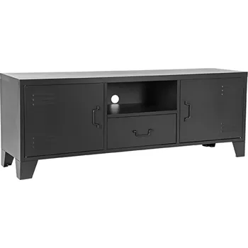 Televizní stolek LABEL51 Kovový TV stolek FENCE černý Color: Black SL-51.010