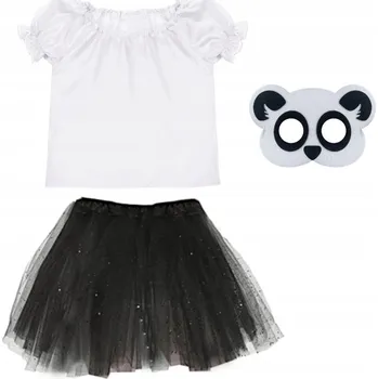 Karnevalový kostým KOSTÝM PANDA SUKNĚ HALENKA ČEPICE 98-110 3 díly