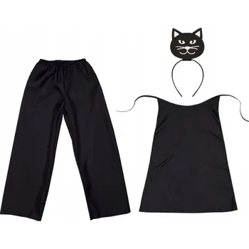 Karnevalový kostým KOSTÝM KOČKA KALHOTY ČELENKA ČERNÁ 98-110