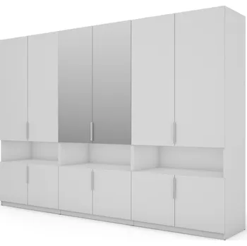 Šatní skříň EMeblast Skříň s otevíráním 330 x 230 x 59 cm bílá skříň se zrcadlem