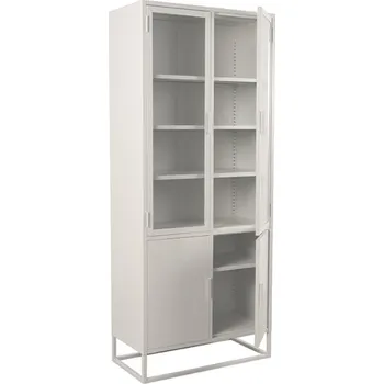 Šatní skříň LABEL51 Prosklená kovová vitrína LEVEL bílá SL-51.022