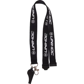 Unihoc Coach whistle black with lanyard píšťalka černá