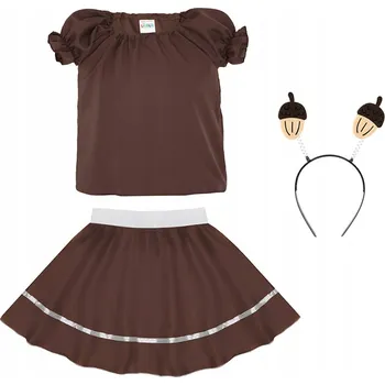 Karnevalový kostým KOSTÝM ŽALUD SET ŽALUD KOSTÝM NA PODZIMNÍ PLES PŘEVLEK 98-110 3DÍLNÝ