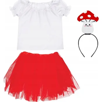 Karnevalový kostým KOSTÝM HOUBA MUCHOMŮRKA ČERVENO-BÍLÁ 116-128 4 díly