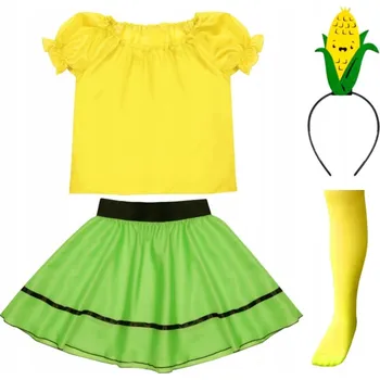 Karnevalový kostým KOSTÝM KUKUŘICE PŘEVLEK ZELENINA 98-110 5 dílů