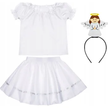 Karnevalový kostým KOSTÝM ANDÍLEK SUKNĚ ČELENKA 134-140