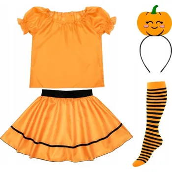 Karnevalový kostým KOSTÝM DÝNĚ PŘEVLEK NA HALLOWEEN DÝNĚ KOSTÝM PLES PODZIMU 134-140 5 dílků