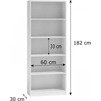 Knihovna Regál šíře 60 cm bílý