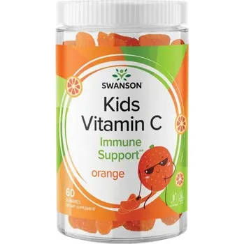 Zdraví Swanson Kids Vitamin C Doplněk stravy s obsahem vitaminu C 60 ks, Pomeranč, gummies, 125 mg