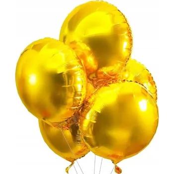Balónek Foliový balónek kulatý koule Zlatý 45 cm