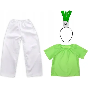 Karnevalový kostým PÓRKOVÝ KOSTÝM ZELENINOVÁ KOSTÝM KOSTÝM NA JARNÍ PLES DEN OVOCE A ZELENINY 98-110