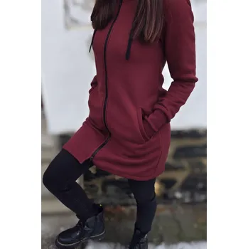 Dámská mikina Kulišárny Dámský WARM kabát MERLOT VELIKOST: 40