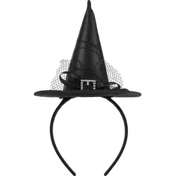 Klobouk Párty čelenka "Klobouk čarodějnice", černá, PartyDeco, 17x28 cm