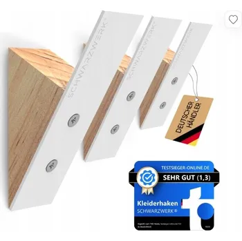 Věšák SCHWARZWERK Nástěnné háčky, věšák na oblečení, sada 3 kusů, bílá barva