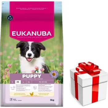 EUKANUBA Growing Puppy Medium Breed Chicken 3kg + překvapení pro vašeho psa ZDARMA