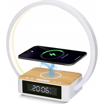 Lampička NOČNÍ LED LAMPA INTELIGENTNÍ BUDÍK SVĚTLO BUZENÍ NABÍJEČKA QI