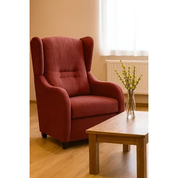 Křeslo FALCO Křeslo ušák Finet aston vínový