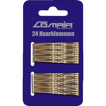 Comair Hair Clips Pretty Fashion Bobby Pins vlnité vlasové pinetky 24 ks, Zlatá, 5 cm