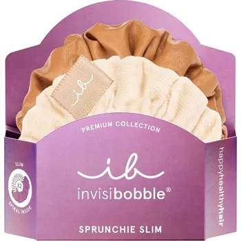 Módní doplněk Invisibobble Premium Sprunchie Slim "Creme de Caramel" sada látkových gumiček do vlasů Creme de Caramel