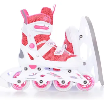 Kolečkové brusle Tempish ENBO GIRL DUO Kolečkové brusle 72mm, bílá / růžová, UK 4,5 / 5, EU 37 / 41