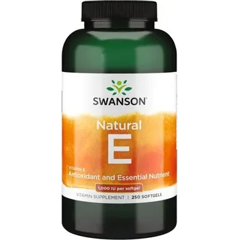 Swanson Natural Vitamin E Doplněk stravy s obsahem vitaminu E 250 ks, gelové tablety, 1000 IU (25 mcg)