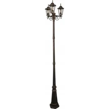 Venkovní osvětlení Zahradní lampa IP43 Livorno 250 cm, patinovaná, tříramenná