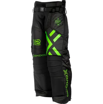 Pánské kalhoty Oxdog X2 GOALIE PANTS SR Black/Green Brankářské kalhoty XL, černá / zelená