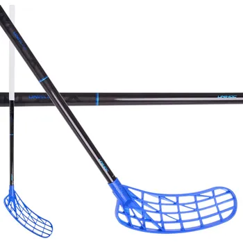 Florbal Unihoc UNISLIM MAX 27 Shiny - Black EDT Florbalová hůl černá / modrá, Pravá (pravá ruka dole), 104cm (=114cm)