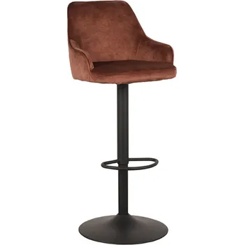 Barová židle LABEL51 sametová barová židle FENDER tmavě hnědá CM-55.022