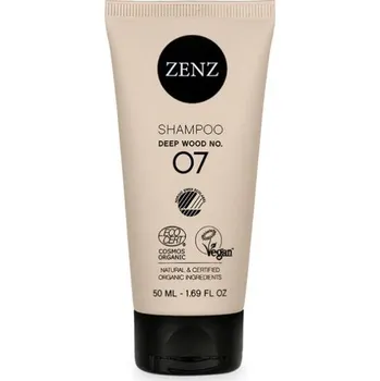 Šampon ZENZ Organic Deep Wood Shampoo No. 07 posilující šampon pro suché a kudrnaté vlasy 50 ml
