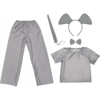 Karnevalový kostým KOSTÝM SLON KALHOTY HALENKA ČELENKA 134-140 5 dílů