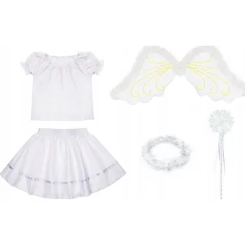 Karnevalový kostým KOSTÝM ANDÍLEK ANDĚL VĚNEC KŘÍDLA 98-110