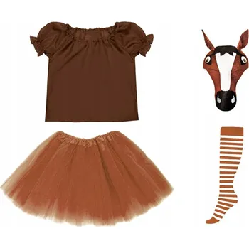 Karnevalový kostým KOSTÝM KONÍKOVÁ SUKNĚ HALENKA ČEPICE 98-110 4el