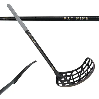 Florbalová hůl Fat Pipe RAW 27 LOW KICK CTRL SLICKS Florbalová hůl černá, Levá (levá ruka dole), 104cm (=114cm)