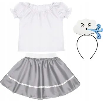 Karnevalový kostým KOSTÝM VĚTRNÉ POČASÍ SUKNĚ ČELENKA 98-110 4 díly