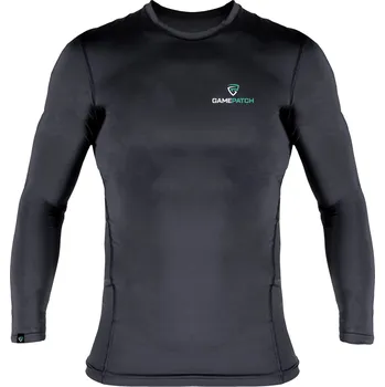 Pánské termoprádlo Game Patch Long Sleeve Compression Shirt Kompresní triko XS, černá