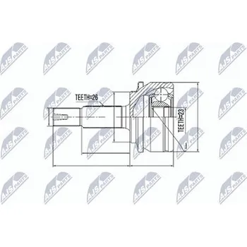 Poloosa kola Sada kloubů pro hnací hřídel NTY NPZ-TY-061