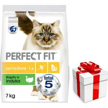 Krmivo pro kočku PERFECT FIT (Sensitive 1+) 7kg Bohaté na krůtí - suché krmivo pro dospělé kočky + překvapení pro kočku ZDARMA