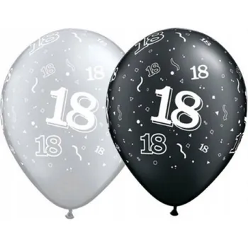 Balónek BALÓNEK QUALATEX PASTELOVÝ 18. NAROZENINY KONFETY MIX 27cm 1 Ks