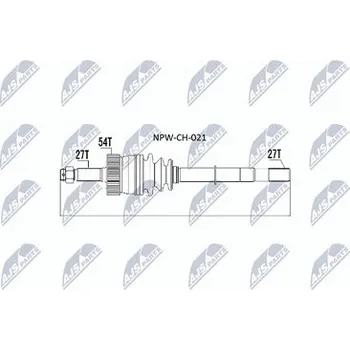 Poloosa kola Hnací hřídel - poloosa NTY NPW-CH-021