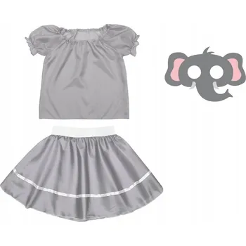 Karnevalový kostým KOSTÝM SLON SUKNĚ HALENKA MASKA 116-128 3 dílků