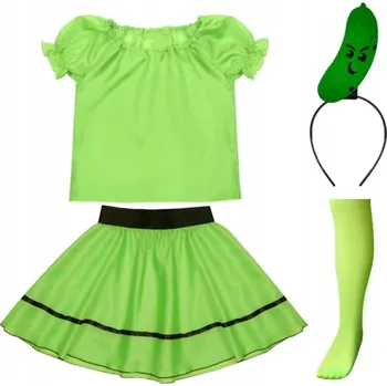 Karnevalový kostým KOSTÝM OKURKA SUKNĚ HALENKA ZELENÁ 98-110