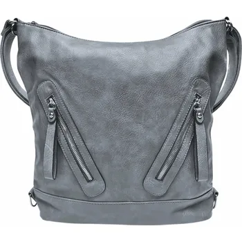 Kabelka Velký středně šedý kabelko-batoh s kapsami Abigail