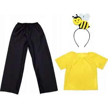 Karnevalový kostým KOSTÝM VČELKA, PŘEVLEK VČELY, OSY - SET: KALHOTY, ČELENKA 116-128 4 DÍLY