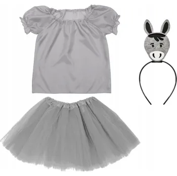 Karnevalový kostým KOSTÝM OSLÍK OSEL SUKNĚ ČELENKA 134-140 4e