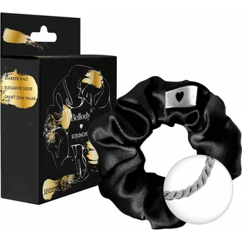 Bellody Original Silk Scrunchies hedvábná gumička do vlasů 1 ks, Classic Black