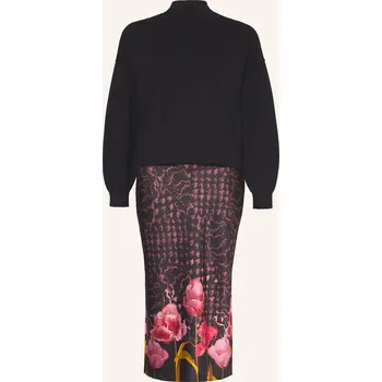 Dámské šaty Ted Baker Dámská Sada Kaatyy: Saténové Šaty A Svetr, černá /...