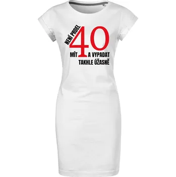 Dámské šaty Bavlněné letní šaty Není prdel 40 Velikost: L, Barva: Bílá