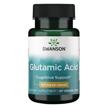 Zdraví Swanson Glutamic Acid Doplněk stravy s kyselinou glutamovou 60 ks, vegetariánská kapsle, 500 mg, EXP. 02/2026